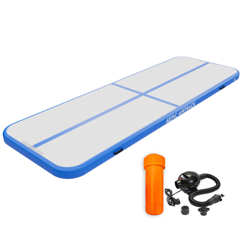 Epic AirTrack Matte 10cm Blau mit Luftpumpe