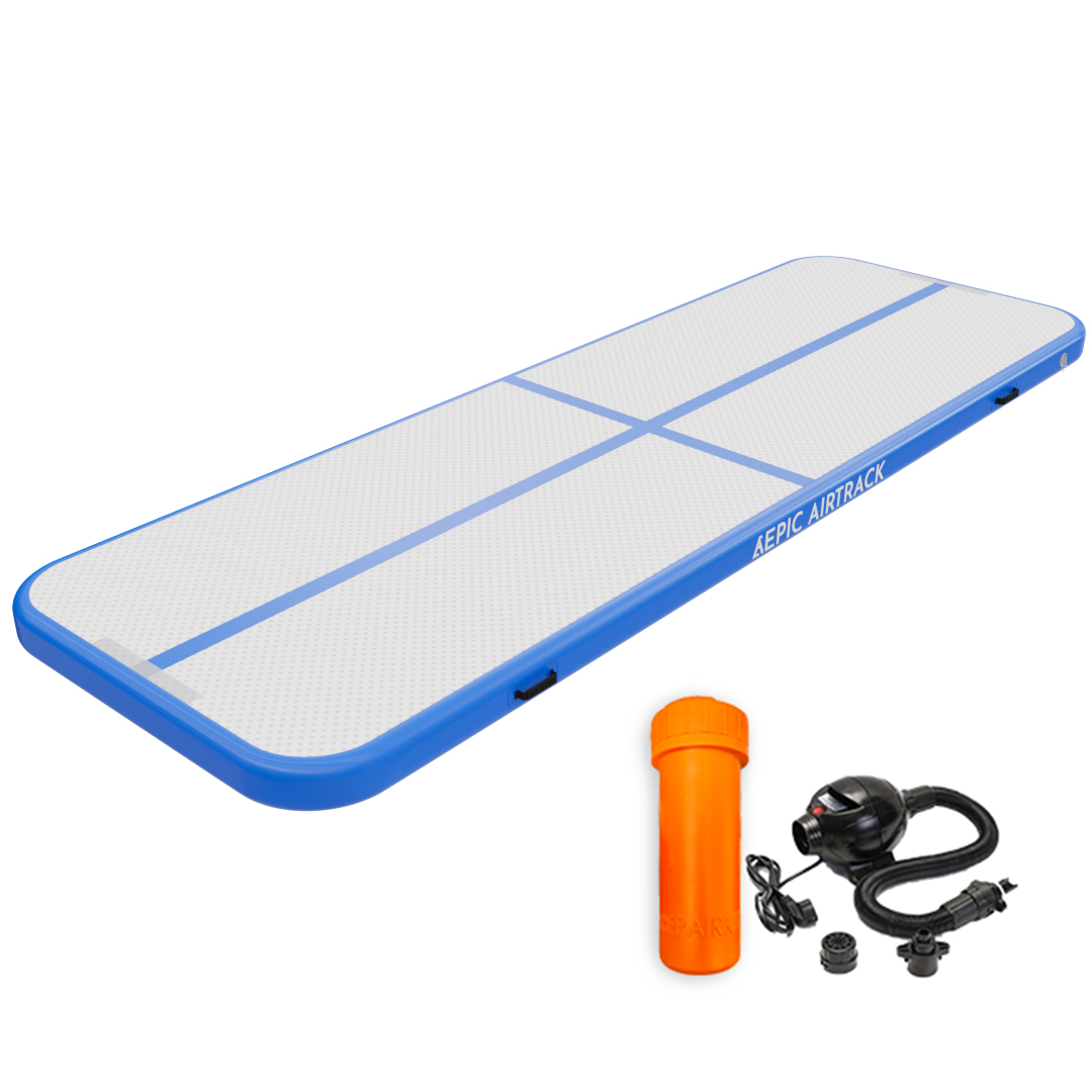 Epic AirTrack Matte 10cm Blau mit Luftpumpe